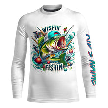 Load image into Gallery viewer, Wishin&#39; I Was Fishin&#39; Custom Funny Bass Christmas Fishing Shirts Bass Christmas Fishing Gifts IPHW5587