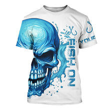 Load image into Gallery viewer, Fish On Fish Hook Custom Skull Long Sleeve Fishing Shirts,  Skull Performance Fishing Jerseys IPHW5137