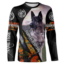 Load image into Gallery viewer, German Shepherd Hunting dog orange camo Customize 3D All over print shirts - various styles to choose all over  T shirt, Long sleeve, Sweatshirt, Tank Top, Zip up, Hoodie - IPH2148