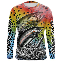 Load image into Gallery viewer, Rainbow Trout Fly Fishing Custom Long Sleeve Tournament Fishing Shirts, Trout Fishing Jerseys IPHW5592