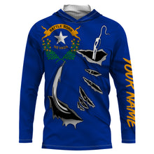 Load image into Gallery viewer, Nevada Flag 3D Fish Hook UV Protection Custom Long Sleeve performance Fishing Shirts IPHW497