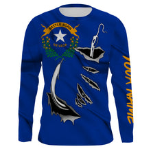 Load image into Gallery viewer, Nevada Flag 3D Fish Hook UV Protection Custom Long Sleeve performance Fishing Shirts IPHW497