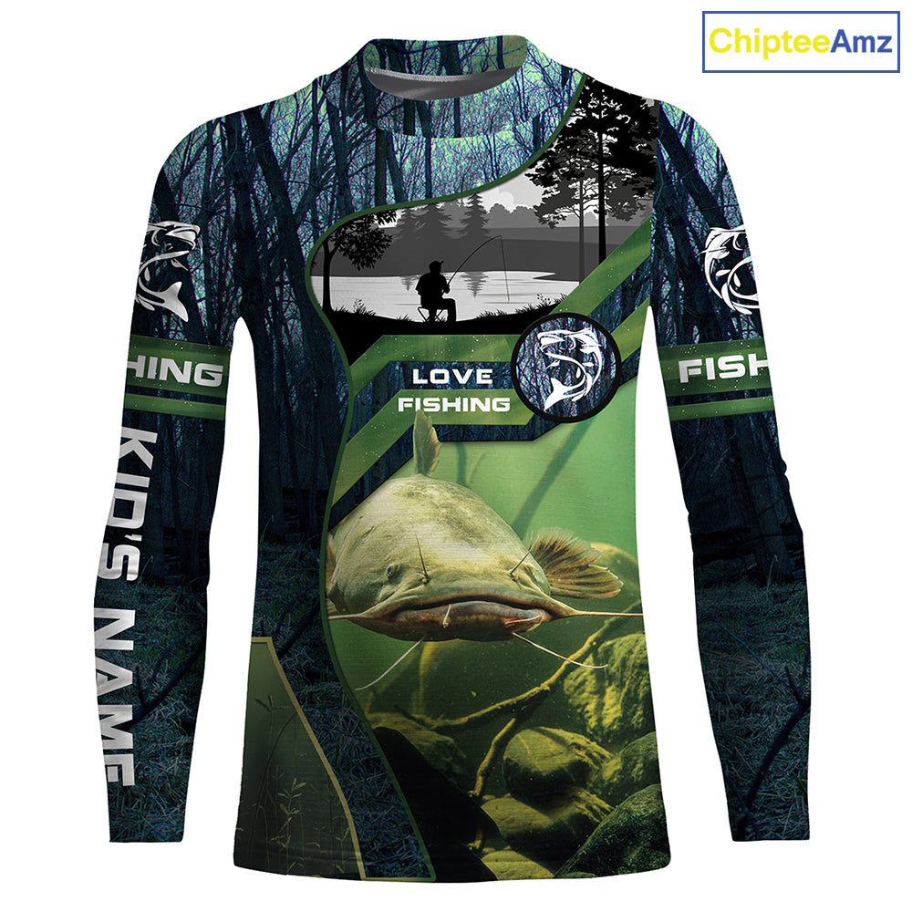 Flathead Catfish Custom name All over print shirts - personalized fishing gift for men, women and kid - IPH1312