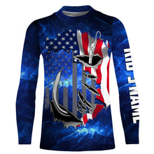 Load image into Gallery viewer, US Fishing Fish Hook American Flag UV protection Custom long sleeves Patriotic fishing apparel gifts - NQS3660