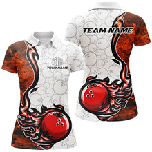 Load image into Gallery viewer, Custom Flame Bowling Shirts For Women Bowling Ball Pattern Bowling Team Jerseys For Bowlers IPHW5495