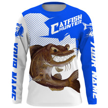 Load image into Gallery viewer, Angry Catfish Custom Long sleeve performance Fishing Shirts, Catfish hunter Fishing jerseys | blue IPHW3379