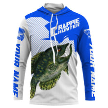 Load image into Gallery viewer, Angry Crappie Custom Long sleeve performance Fishing Shirts, Crappie hunter Fishing jerseys | blue IPHW3382