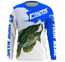 Load image into Gallery viewer, Angry Crappie Custom Long sleeve performance Fishing Shirts, Crappie hunter Fishing jerseys | blue IPHW3382