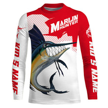 Load image into Gallery viewer, Marlin hunter Fishing jerseys, Custom Angry Marlin Long sleeve performance Fishing Shirts |red IPHW3405