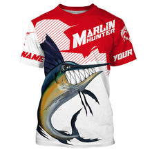 Load image into Gallery viewer, Marlin hunter Fishing jerseys, Custom Angry Marlin Long sleeve performance Fishing Shirts |red IPHW3405