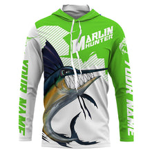 Load image into Gallery viewer, Marlin hunter Fishing jerseys, Custom Angry Marlin Long sleeve performance Fishing Shirts |green IPHW3406