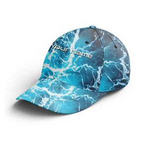 Saltwater Sea wave camo Custom Adjustable Fishing Baseball Trucker Angler hat cap Fishing gifts IPHW3267