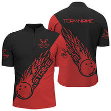 Load image into Gallery viewer, Custom Bowling Shirts For Men And Women, Bowling Team Shirts Bowling Strike | Black And Red IPHW3944