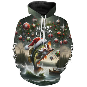 Walleye Fishing Full Printing Christmas Fishing Shirts Customzed Name Xmas Fishing Gifts IPHW5555