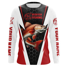 Load image into Gallery viewer, Custom Redfish Fishing Jerseys, Redfish Fishing Long Sleeve Fishing Tournament Shirts | Red IPHW6119