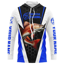 Load image into Gallery viewer, Custom Redfish Fishing Jerseys, Redfish Fishing Long Sleeve Fishing Tournament Shirts | Blue IPHW6120