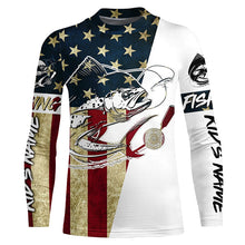 Load image into Gallery viewer, Custom American Flag Mahi Mahi Tattoo Camo Long Sleeve Fishing Shirts, Patriotic Mahimahi Shirt IPHW6131