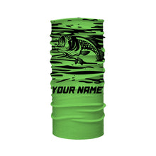 Load image into Gallery viewer, Largemouth bass fishing green color Custom Name All Over Printed UV Protection performance Fishing Shirts For Adult and Kid NQS2876