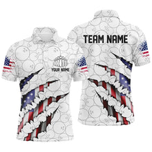 Load image into Gallery viewer, Personalized American Flag Bowling Team Shirts For Men And Women Patriotic Bowling Gifts IPHW5523