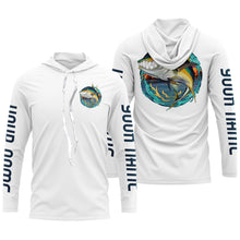 Load image into Gallery viewer, Custom Angry Yellowfin Tuna Fishing jerseys, Tuna Long sleeve performance Fishing Shirts IPHW3397