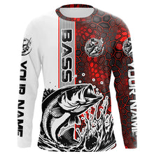 Load image into Gallery viewer, Pesonalized Largemouth Bass Fishing Jerseys, Bass Long Sleeve Tournament Fishing Shirts | Red Camo IPHW5830