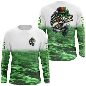 Custom St Patrick'S Day Bass Long Sleeve Fishing Shirts, St Patty'S Day Bass Fishing Jerseys IPHW5834