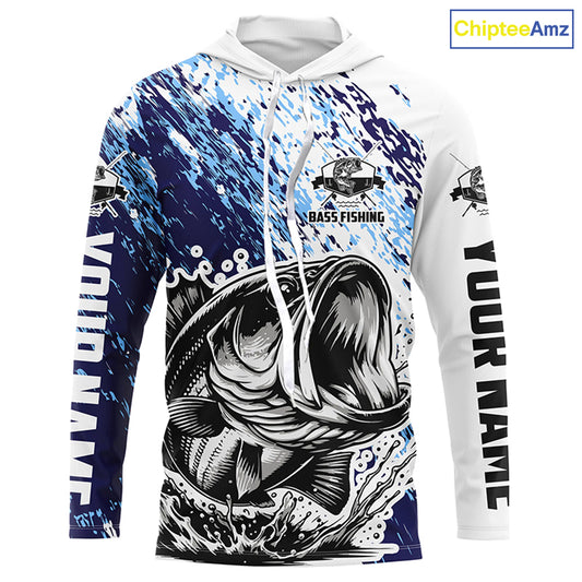 Personalized Bass Long Sleeve Tournament Fishing Shirts, Bass Fishing Jerseys Fishing Gifts IPHW5652