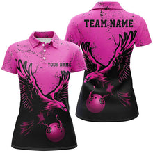 Load image into Gallery viewer, Custom Pink Eagle Men Bowling Team Shirts Grunge Vintage Bowling Team Jerseys Outfits IPHW5847