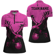 Load image into Gallery viewer, Custom Pink Eagle Men Bowling Team Shirts Grunge Vintage Bowling Team Jerseys Outfits IPHW5847