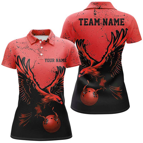 Custom Red Eagle Men Bowling Team Shirts Grunge Vintage Bowling Team Jerseys Outfits IPHW5848