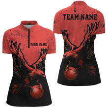 Load image into Gallery viewer, Custom Red Eagle Men Bowling Team Shirts Grunge Vintage Bowling Team Jerseys Outfits IPHW5848