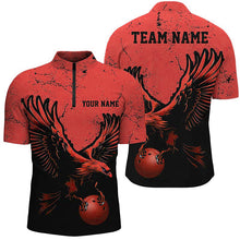 Load image into Gallery viewer, Custom Red Eagle Men Bowling Team Shirts Grunge Vintage Bowling Team Jerseys Outfits IPHW5848