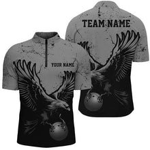 Load image into Gallery viewer, Custom Gray Eagle Men Bowling Team Shirts Grunge Vintage Bowling Team Jerseys Outfits IPHW5849