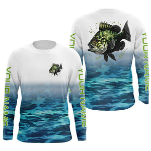 Custom Crappie Long Sleeve Tournament Fishing Shirts, Crappie Fishing Jerseys | Blue IPHW5851