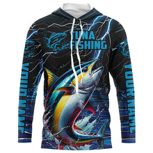 Load image into Gallery viewer, Blue Lightning Custom Yellowfin Tuna Long Sleeve Saltwater Fishing Shirts, Tuna Fishing Jerseys IPHW5997