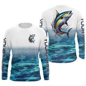 Personalized Tuna Saltwater Fishing Long Sleeve Fishing Shirts, Tuna Fishing Jerseys IPHW6001