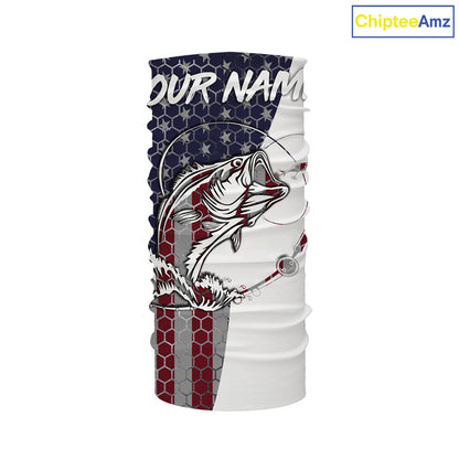 Bass Fishing American Flag Custom Long Sleeve performance Fishing shirts, persoanlized Patriotic Bass Fishing jerseys - IPHW1382