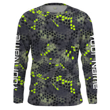 Load image into Gallery viewer, Forest lime green Fishing Hunting camo Custom Long Sleeve performance Fishing Shirts UV Protection IPHW1546