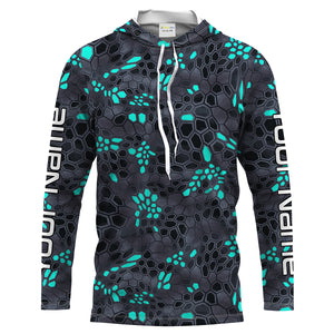 Blue and gray Fishing Hunting camo Custom Long Sleeve performance Fishing Shirts UV Protection IPHW1548