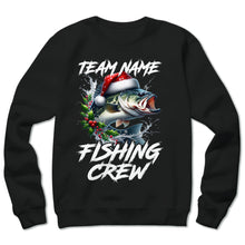 Load image into Gallery viewer, Custom Christmas Bass Fishing Team Shirts, Bass Fishing Crew Sweatshirt, Christmas Fishing Gifts IPHW5660