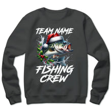 Load image into Gallery viewer, Custom Christmas Bass Fishing Team Shirts, Bass Fishing Crew Sweatshirt, Christmas Fishing Gifts IPHW5660