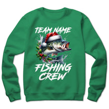 Load image into Gallery viewer, Custom Christmas Bass Fishing Team Shirts, Bass Fishing Crew Sweatshirt, Christmas Fishing Gifts IPHW5660