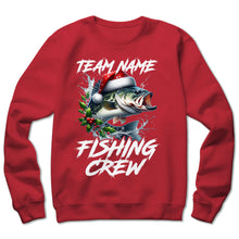 Load image into Gallery viewer, Custom Christmas Bass Fishing Team Shirts, Bass Fishing Crew Sweatshirt, Christmas Fishing Gifts IPHW5660