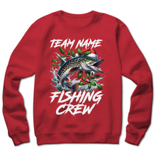 Load image into Gallery viewer, Custom Christmas Musky Fishing Team Shirts, Muskie Fishing Crew Sweatshirt, Christmas Fishing Gifts IPHW5665