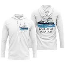 Load image into Gallery viewer, Custom Fishing Boat Name Long Sleeve Fishing Shirts, Personalized Fisher Boats Shirt IPHW5096