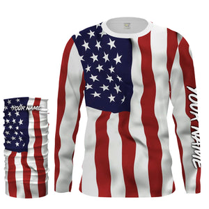 Personalized 3D American Flag Patriotic Long Sleeve performance Shirts, UV Protection IPHW1107