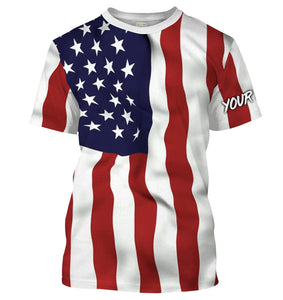 Personalized 3D American Flag Patriotic Long Sleeve performance Shirts, UV Protection IPHW1107