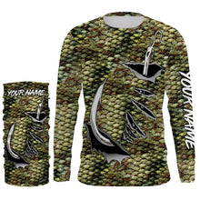 Load image into Gallery viewer, Bass Fishing scales Fish hook Custom Long Sleeve Fishing Shirts, personalized Bass Fishing apparel - IPH1919