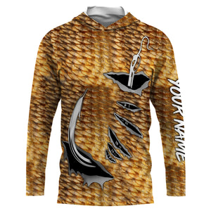 Redfish Fishing scales Fish hook Custom Long Sleeve performance Fishing Shirts IPH1920