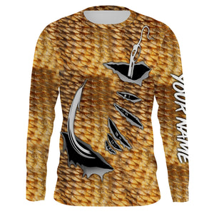 Redfish Fishing scales Fish hook Custom Long Sleeve performance Fishing Shirts IPH1920